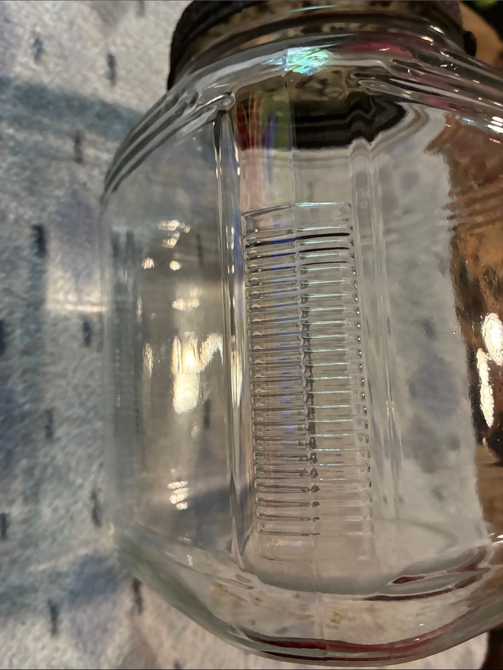 Clear Glass Vintage Storage Jar with Rustic Brown Lid - Home Kitchen - Picture 4 of 10